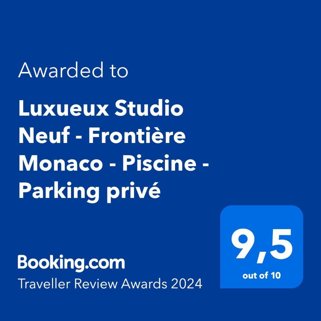 Luxueux Studio Neuf - Frontiere Monaco - Piscine - Parking Prive Ngoại thất bức ảnh